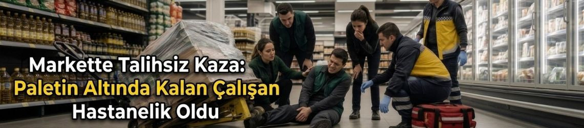 Markette Talihsiz Kaza: Paletin Altında Kalan Çalışan Hastanelik Oldu