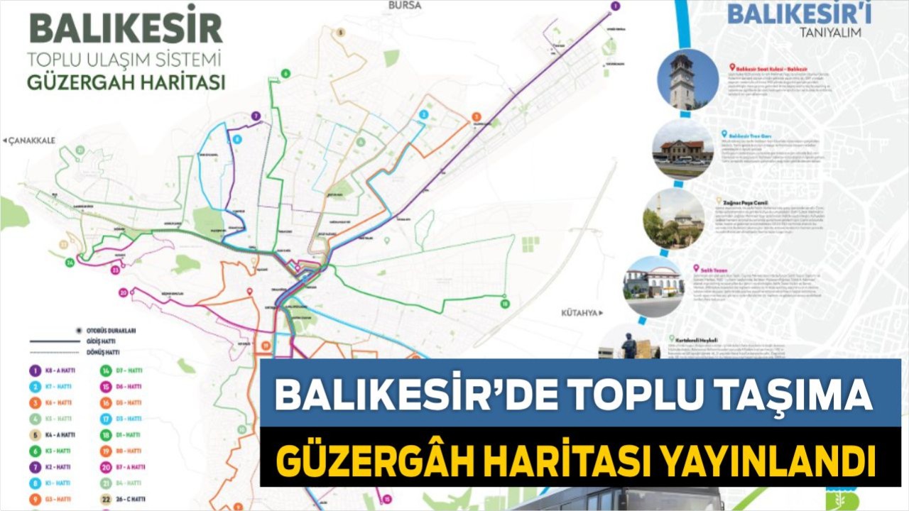 Balıkesir’de Toplu Taşıma Güzergâh Haritası Yayınlandı