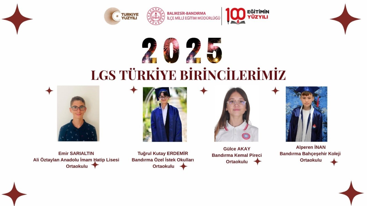 LGS 2025 Türkiye Birinciliği Gururu Balıkesir’den