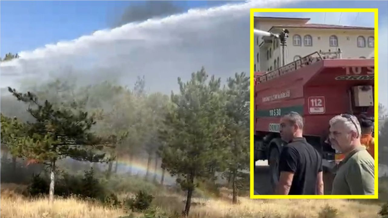Dursunbey’de Okul Yakınlarında Yangın Paniği