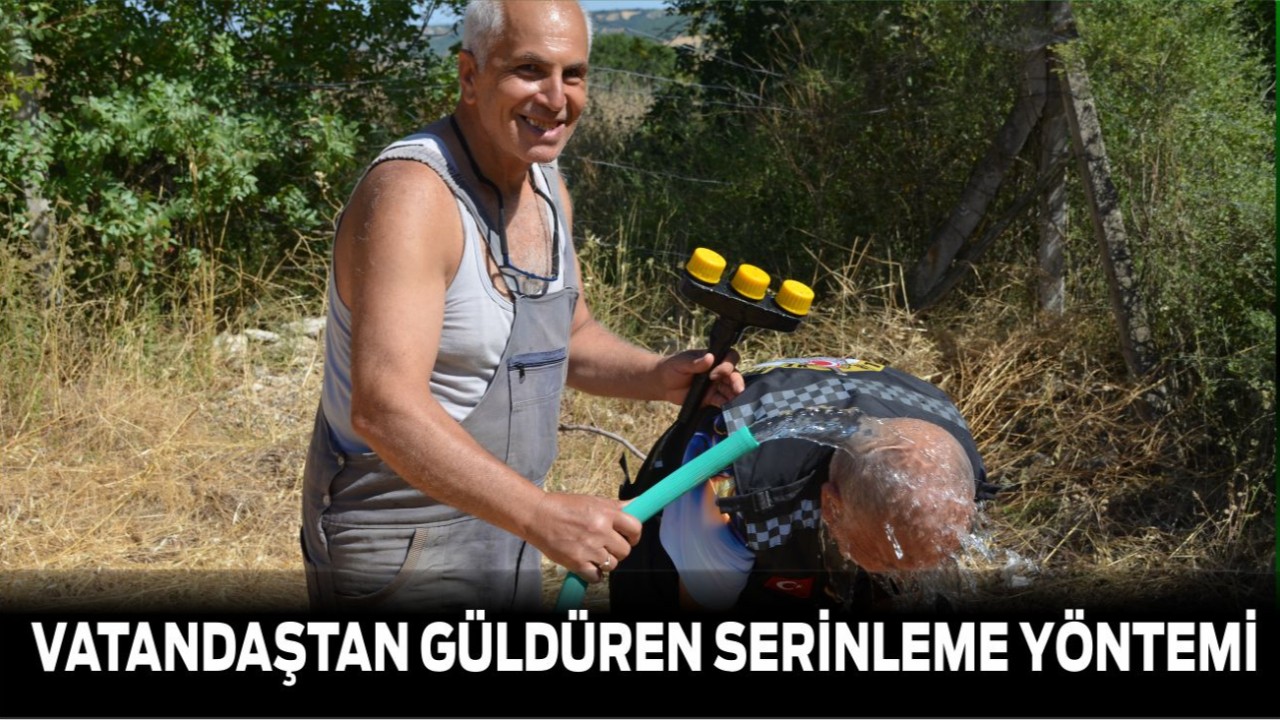Balıkesir’de Vatandaşın Güldüren Serinleme Yöntemi