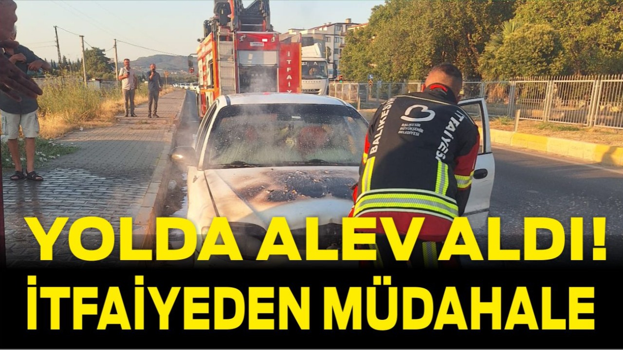 Gömeç'te Seyir Halindeki Otomobilde Çıkan Yangın Söndürüldü