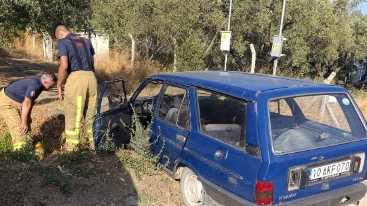 Erdek'te Trafik Kazası! Araç Yan Yattı, Sürücü Altında Kaldı
