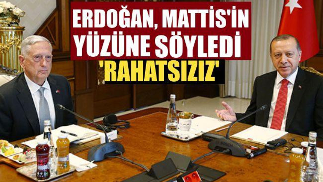 Erdoğan, Mattis'in yüzüne söyledi: 'Rahatsızız'