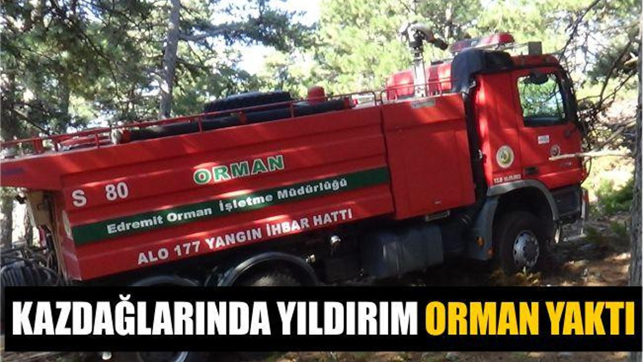 Kazdağlarında yıldırım orman yaktı