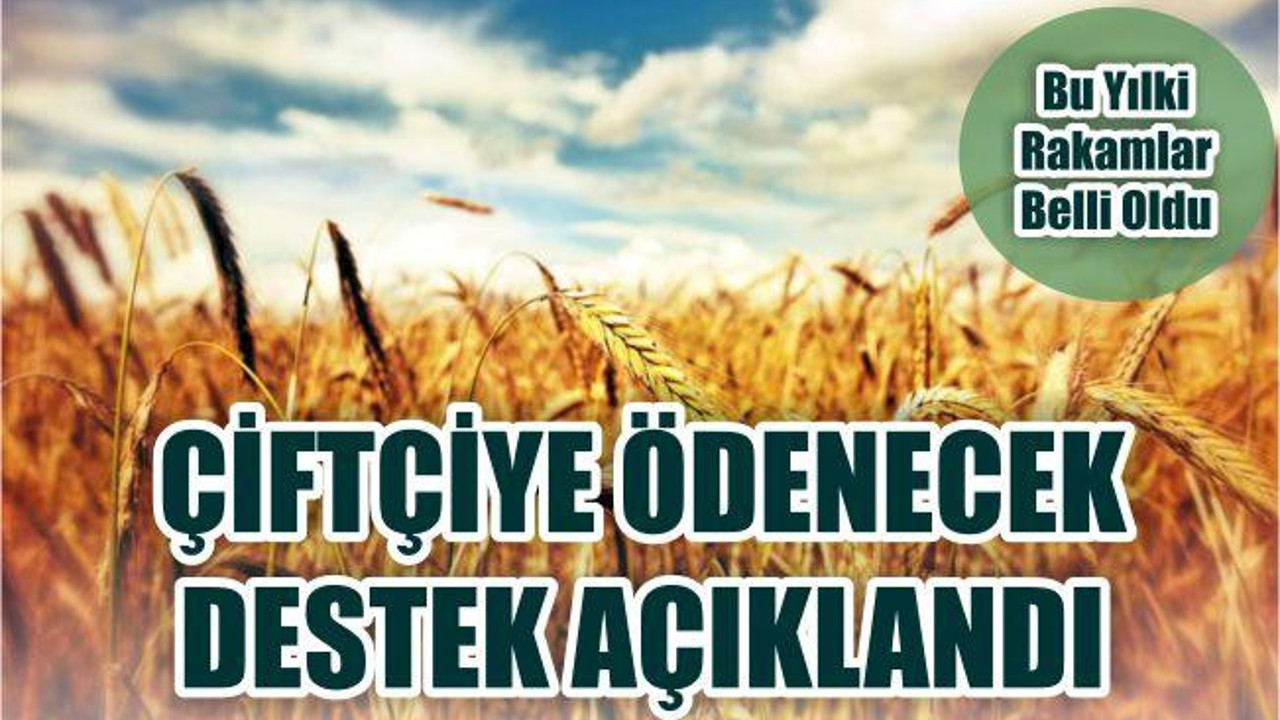 Çiftçilere Ödenecek Destek Miktarı Belli Oldu
