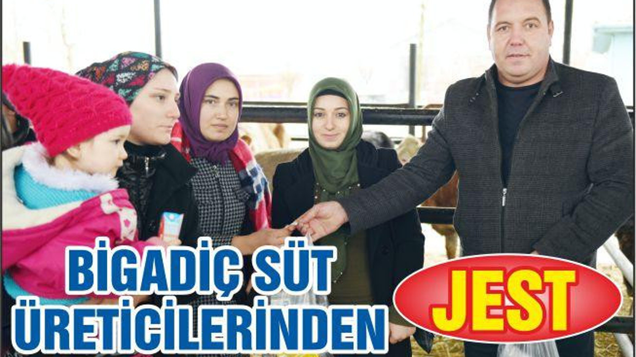 BİGADİÇ SÜT ÜRETİCİLERİNDEN JEST...