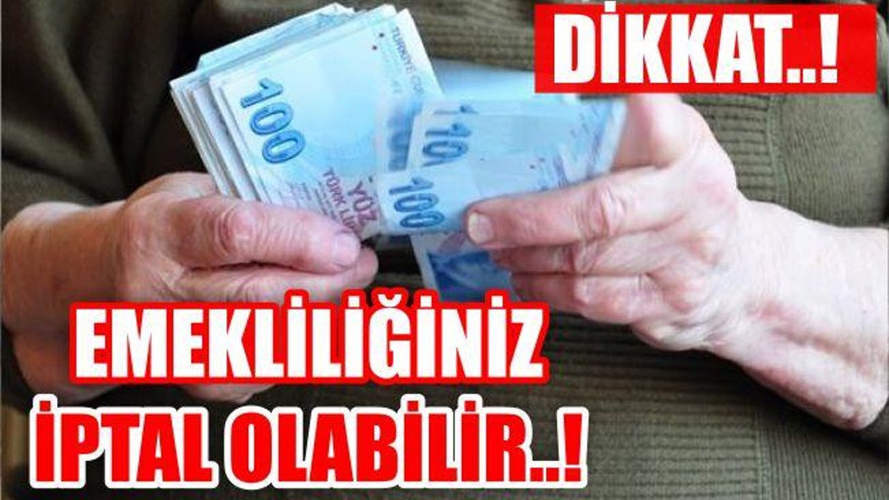 EMEKLİLİĞİNİZ İPTAL OLABİLİR..!