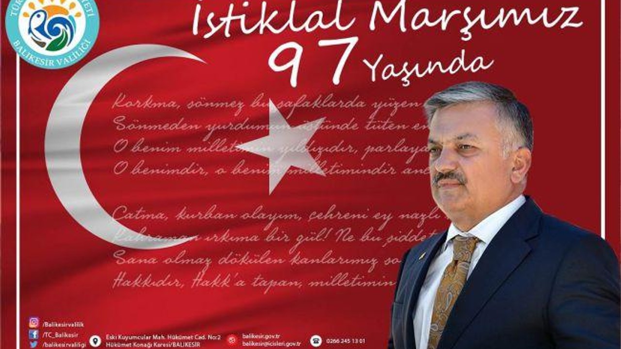 İstiklal Marşı’nın Kabulünün 97. Yıl Dönümü