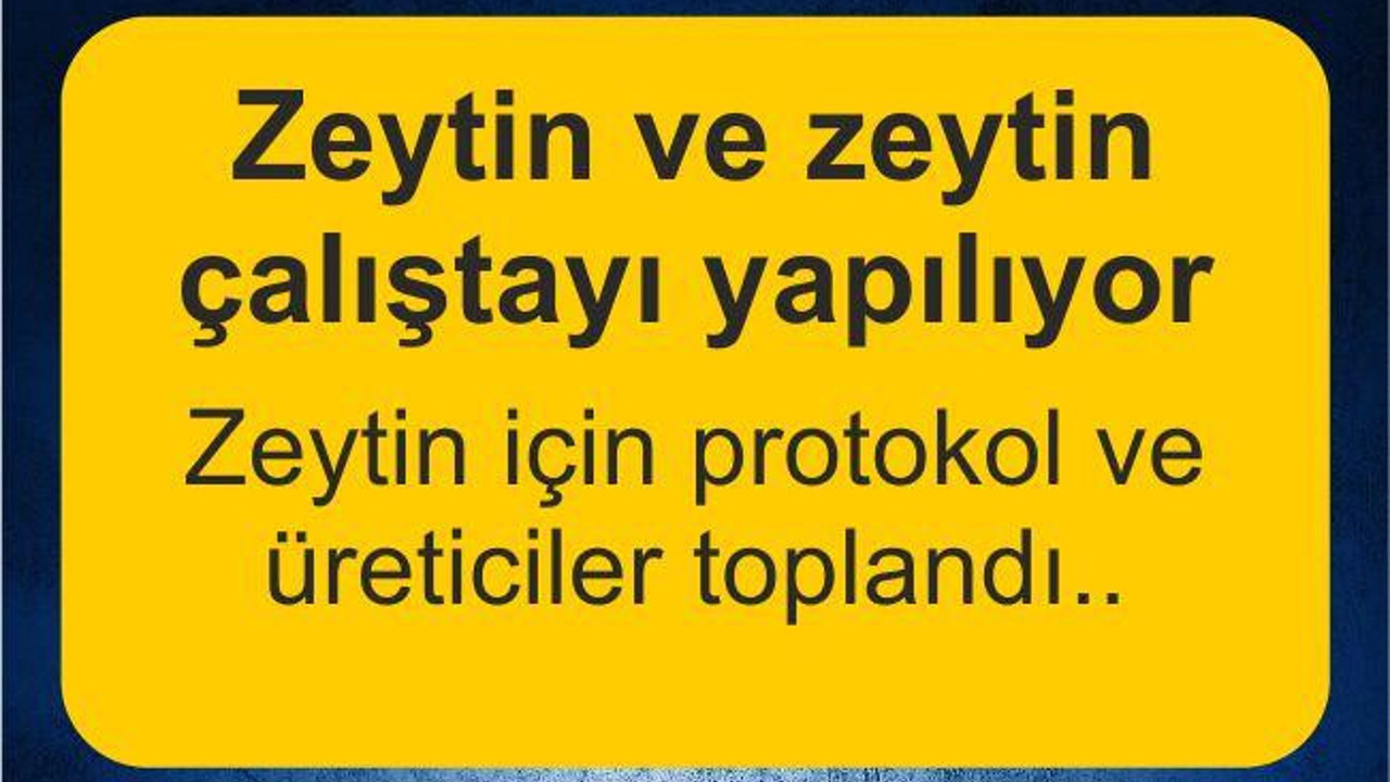 Zeytin ve Zeytinyağı Çalıştayı Edremit’te yapılıyor