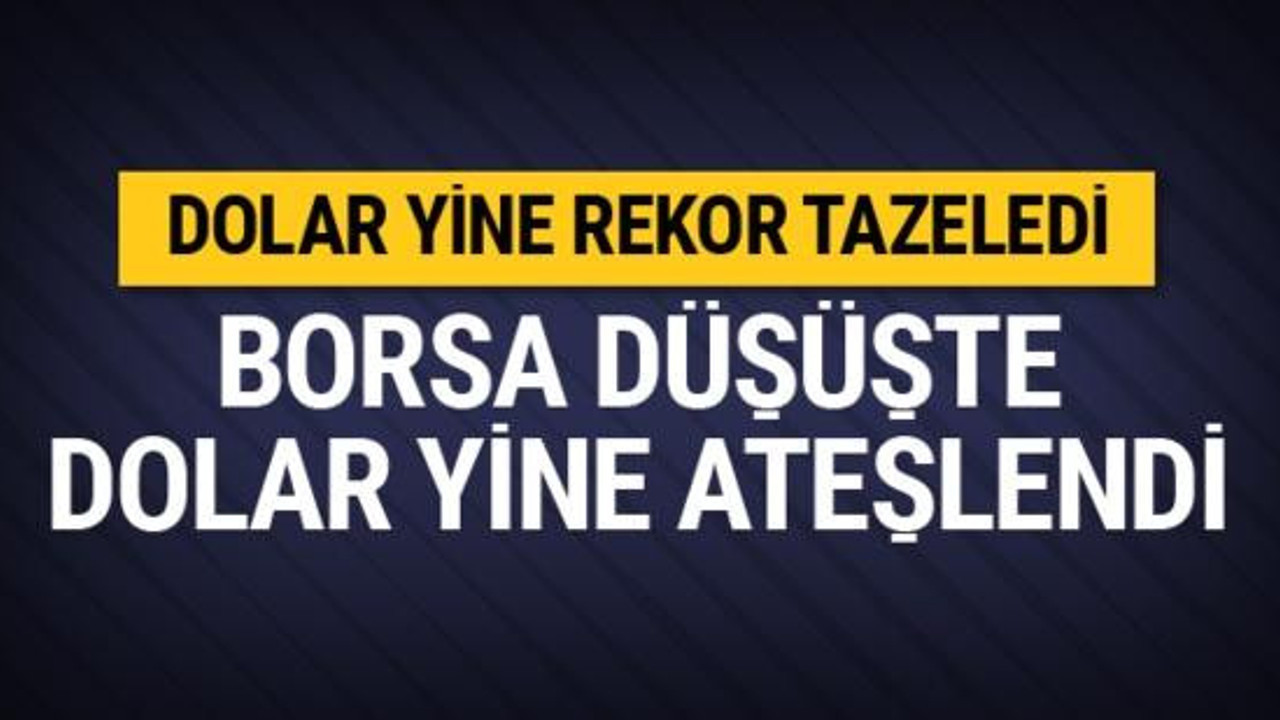 Borsadaki düşüş sürüyor dolar rekorda