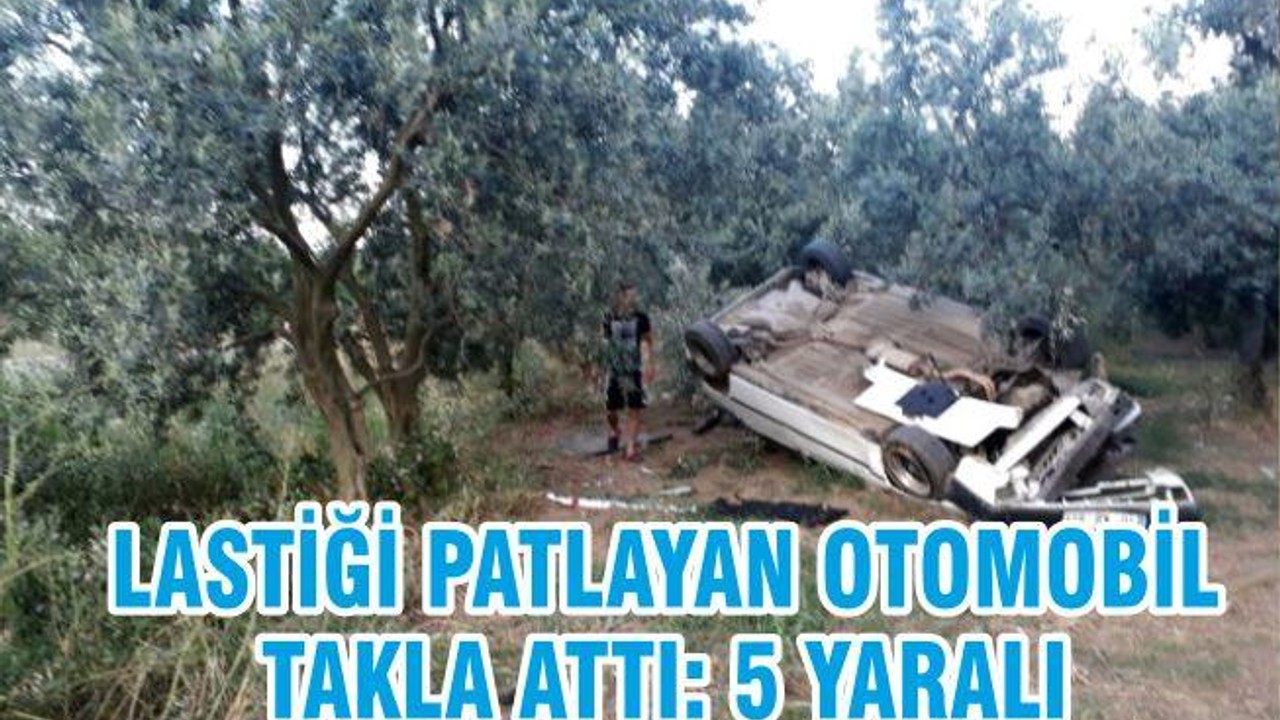 Lastiği Patlayan Otomobil Takla Attı: 5 Yaralı