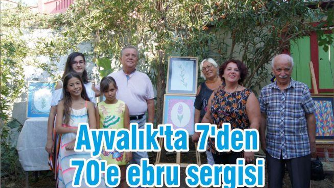 Ayvalık'ta 7'den 70'e ebru sergisi