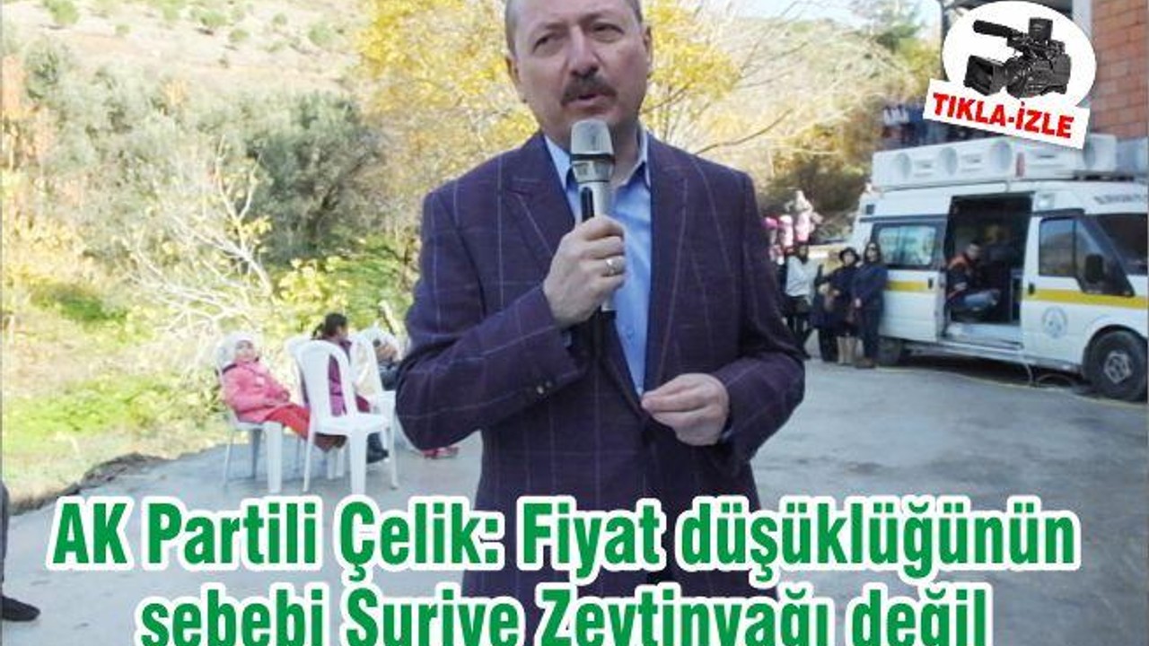 AK Partili Çelik: Fiyat düşüklüğünün sebebi Suriye Zeytinyağı değil