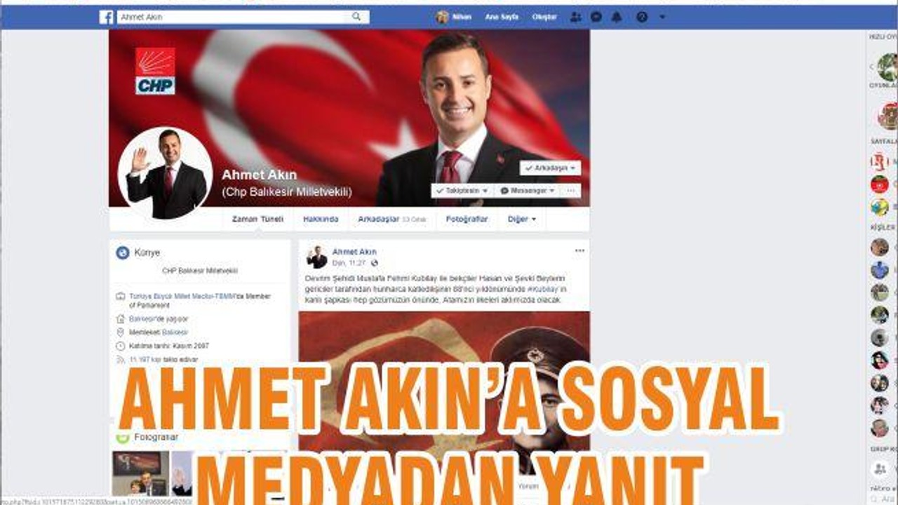 AHMET AKIN’A SOSYAL MEDYADAN YANIT
