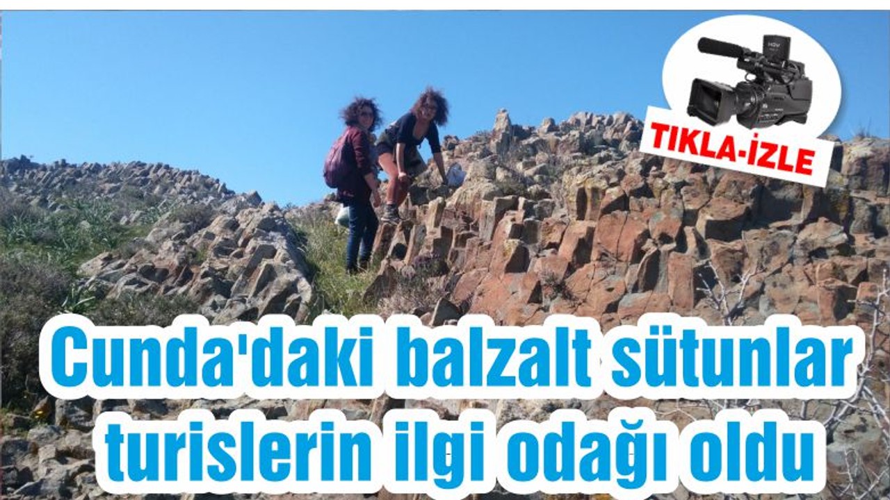 Cunda'daki balzalt sütunlar turislerin ilgi odağı oldu