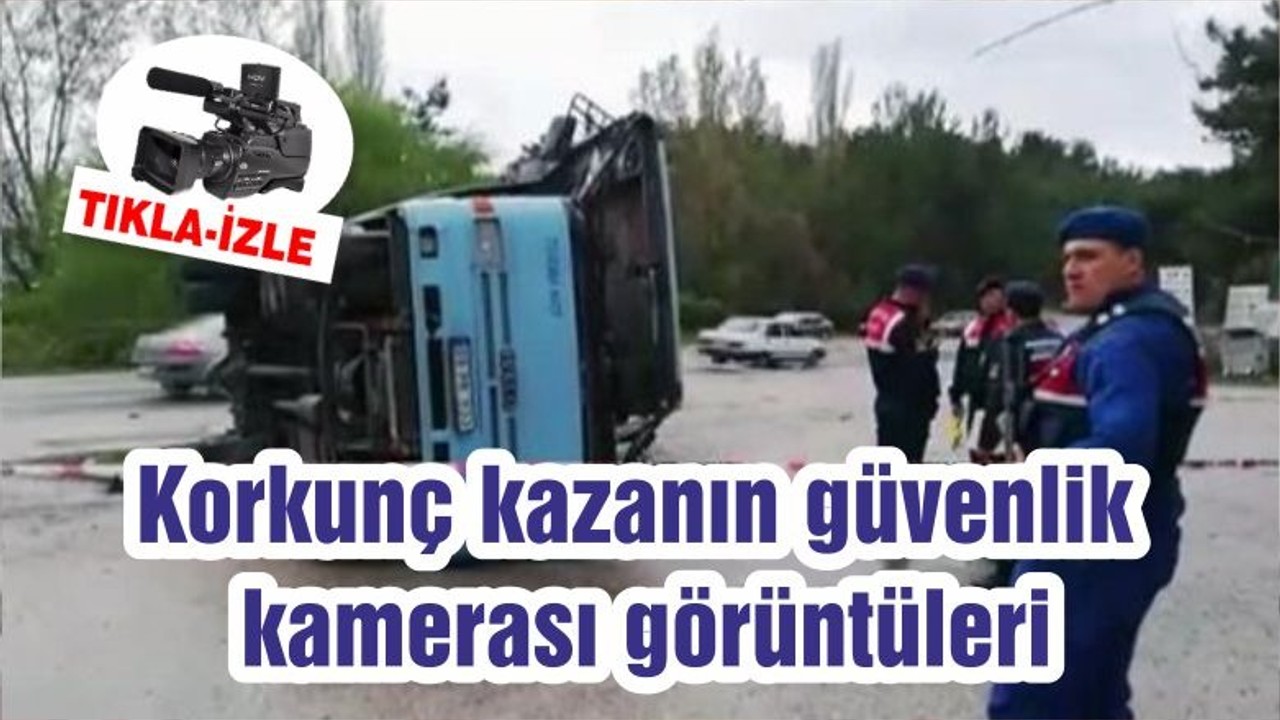 Kaza görüntüleri güvenlik kamerasında