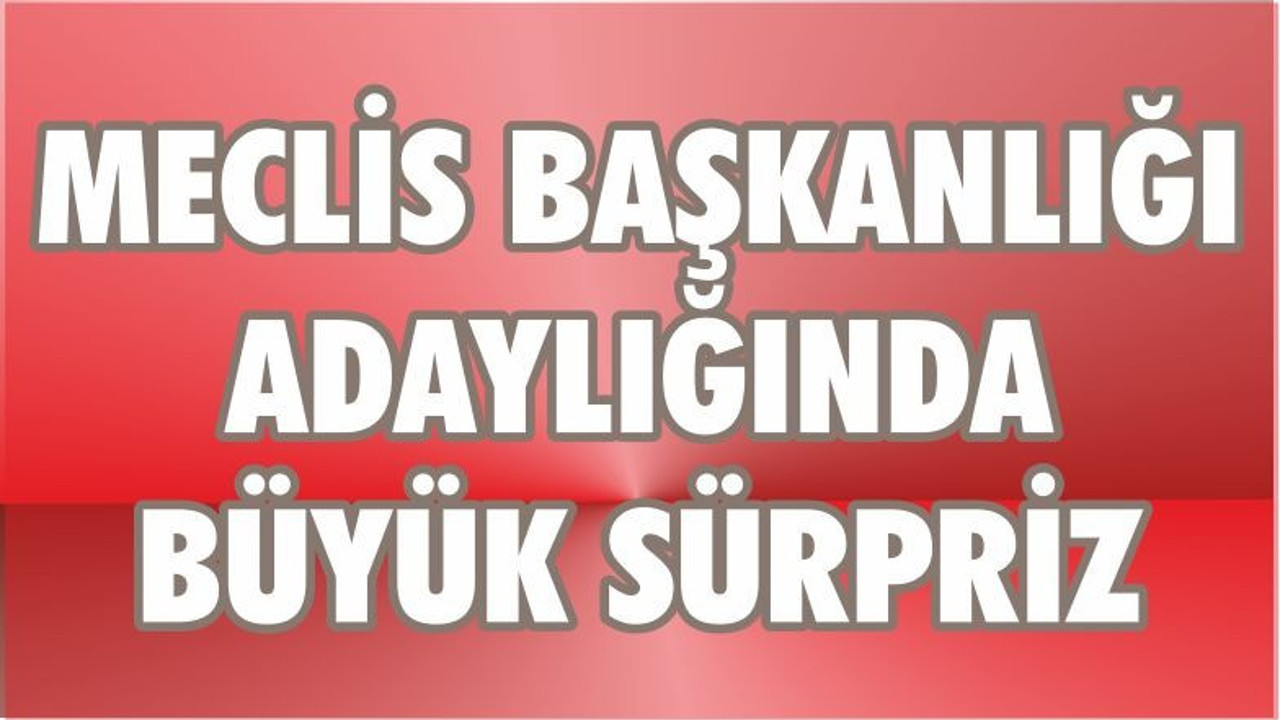 MECLİS BAŞKANLIĞINDA SÜRPRİZ ADAY