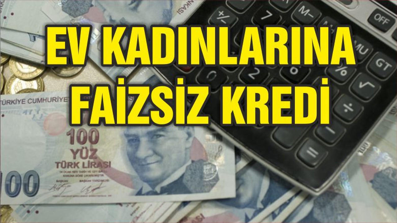 Ev kadınlarına 15 bin TL faizsiz kredi!