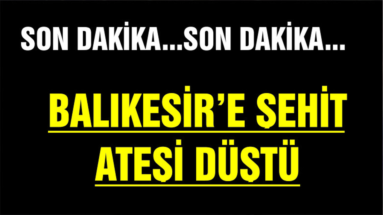 BALIKESİR'DEN ŞEHİDİMİZ VAR