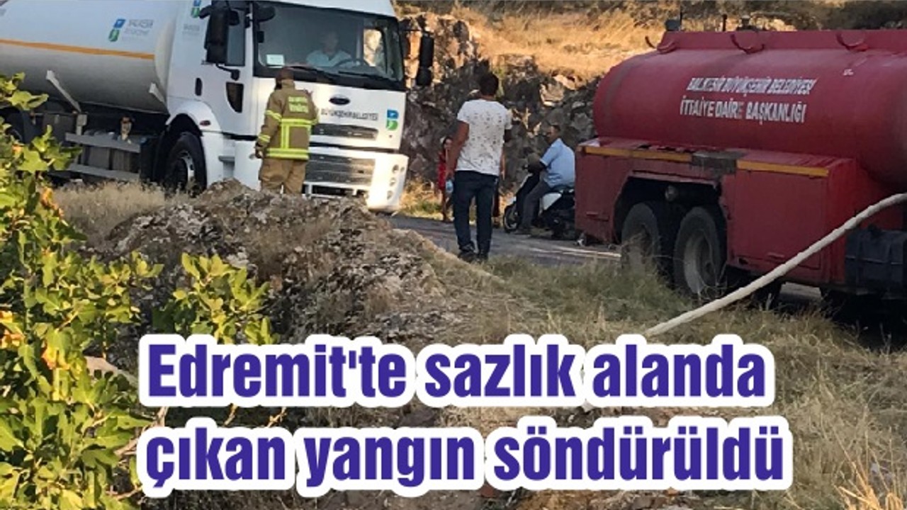 Edremit'te sazlık alanda çıkan yangın söndürüldü