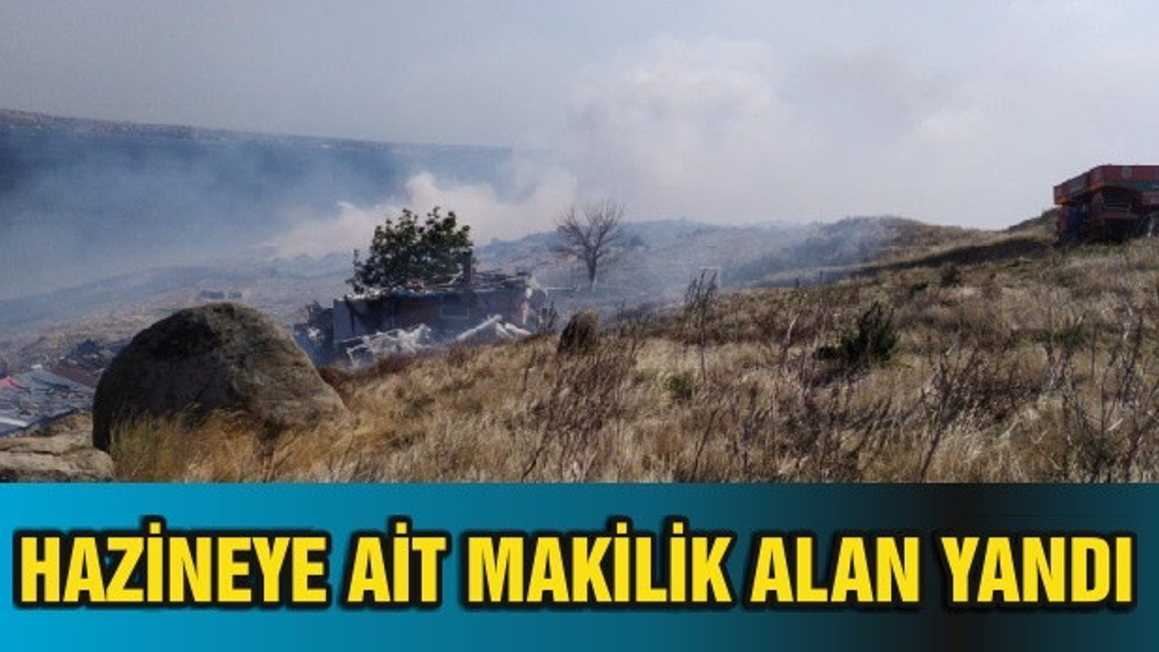 HAZİNEYE AİT MAKİLİK ALAN YANDI
