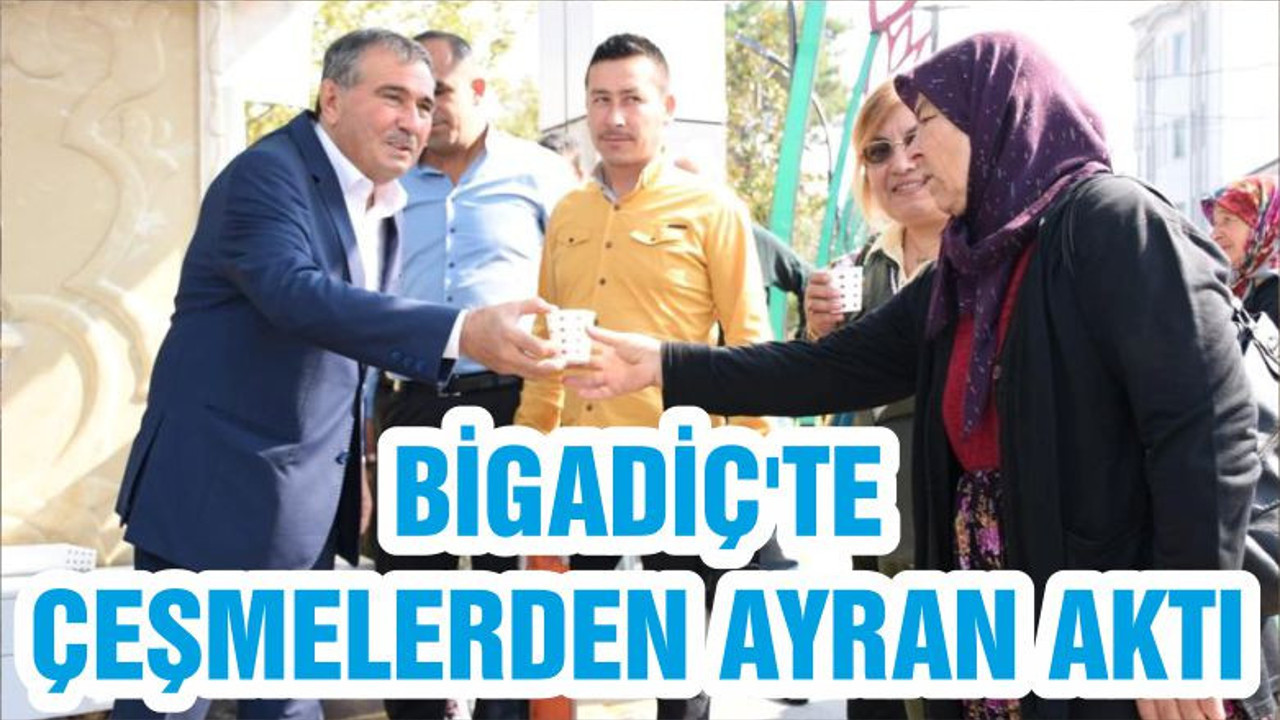 BİGADİÇ'TE ÇEŞMELERDEN AYRAN AKTI