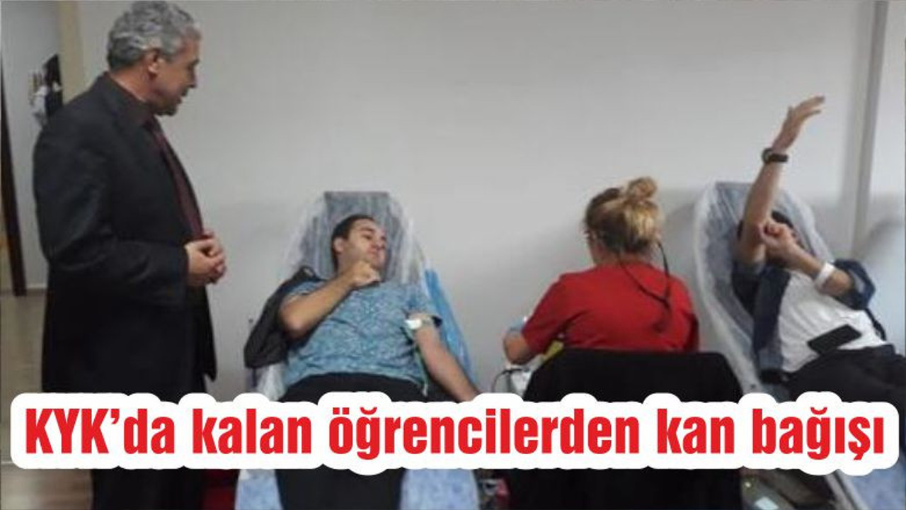 Bandırma’da KYK’da kalan öğrencilerden kan bağışı