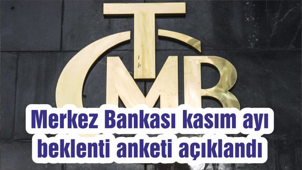 Merkez Bankası kasım ayı beklenti anketi açıklandı
