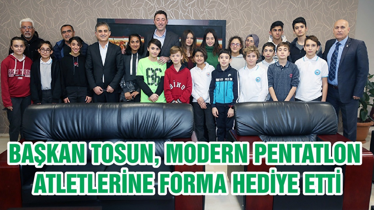 BAŞKAN AV. TOLGA TOSUN, MODERN PENTATLON ATLETLERİNE FORMA HEDİYE ETTİ