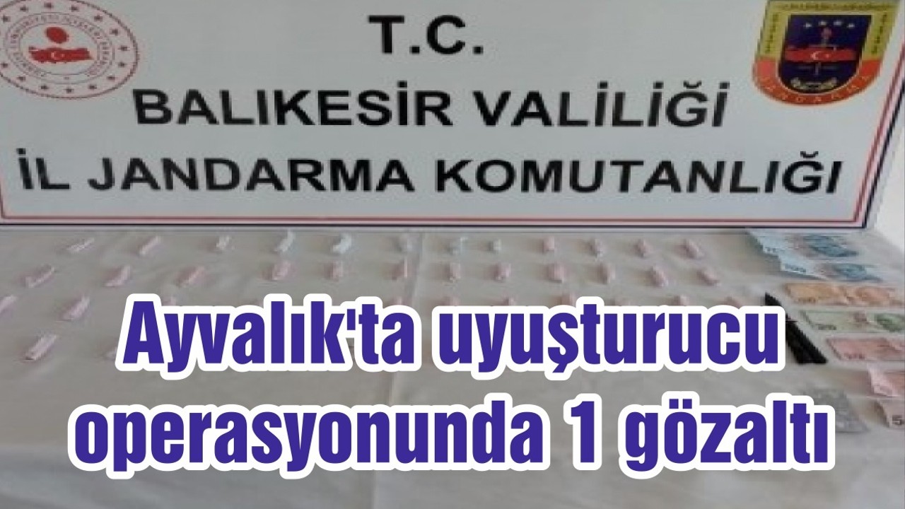 Ayvalık'ta uyuşturucu operasyonunda 1 gözaltı