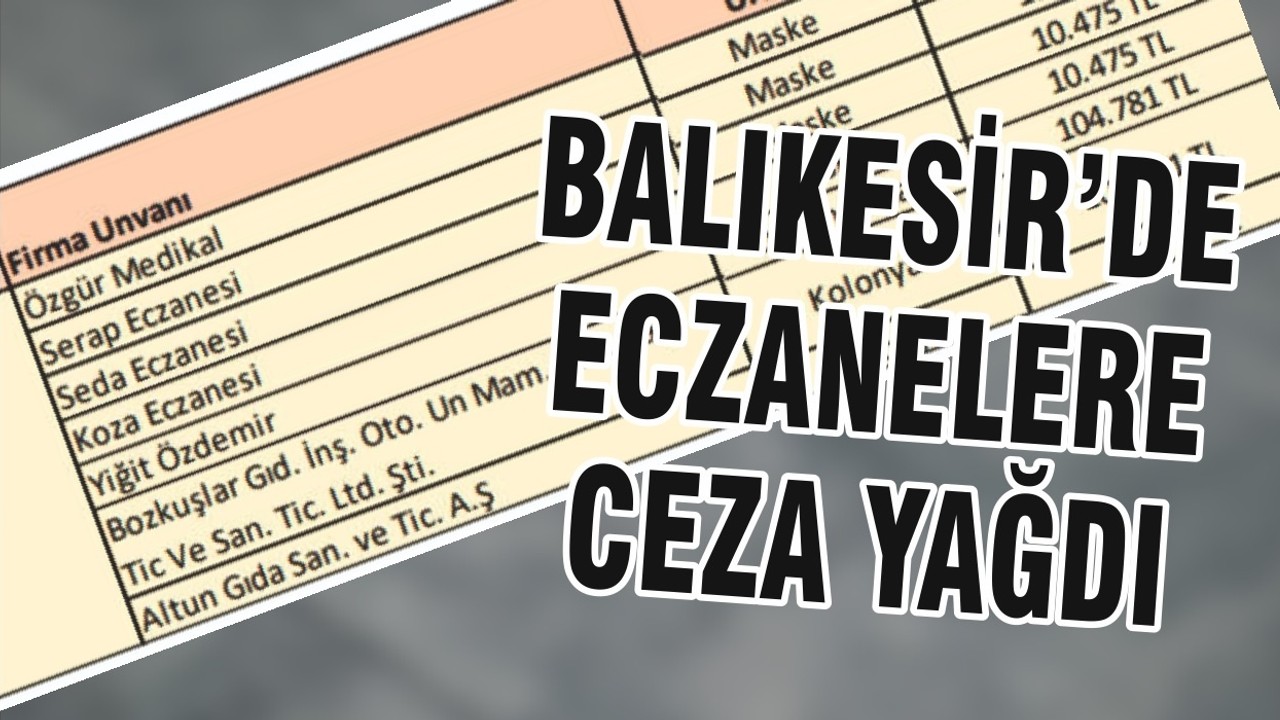 BALIKESİR’DE ECZANELERE CEZA YAĞDI