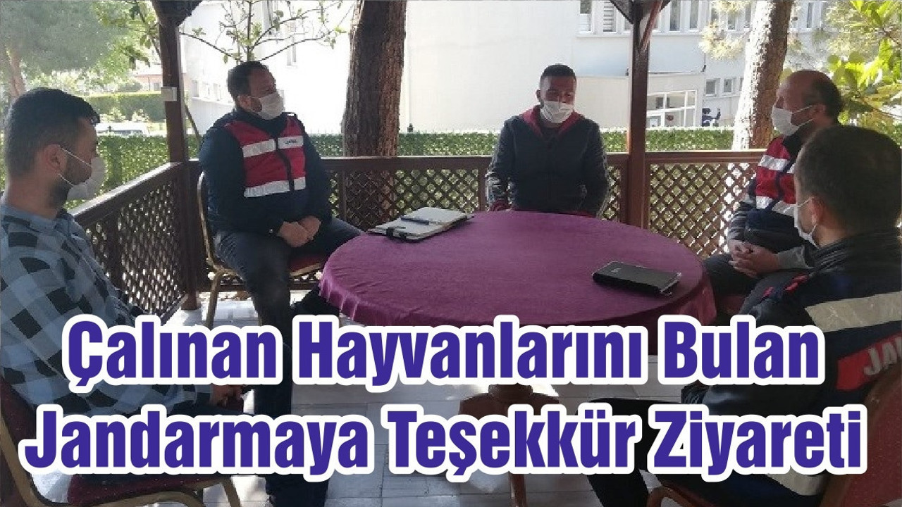 Çalınan Hayvanlarını Bulan Jandarmaya Teşekkür Ziyareti
