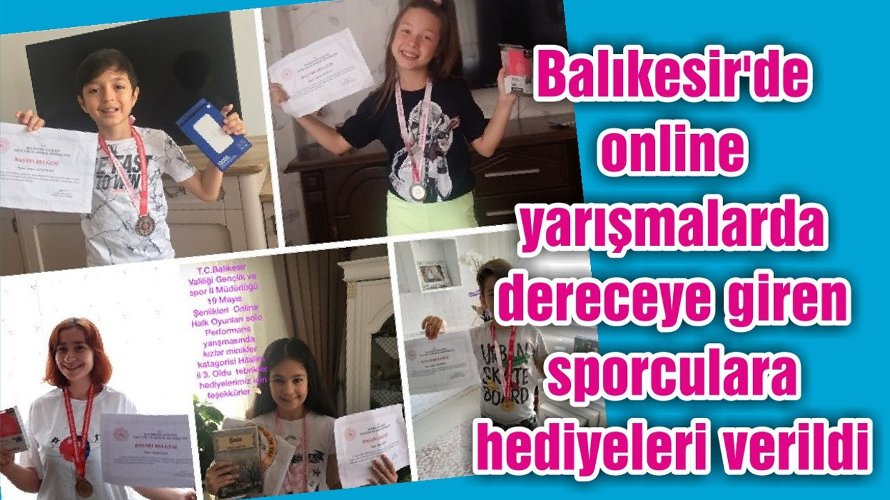 Balıkesir'de online yarışmalarda dereceye giren sporculara hediyeleri verildi