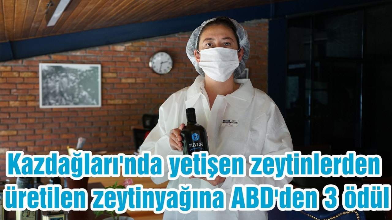 Kazdağları'nda yetişen zeytinlerden üretilen zeytinyağına ABD'den 3 ödül