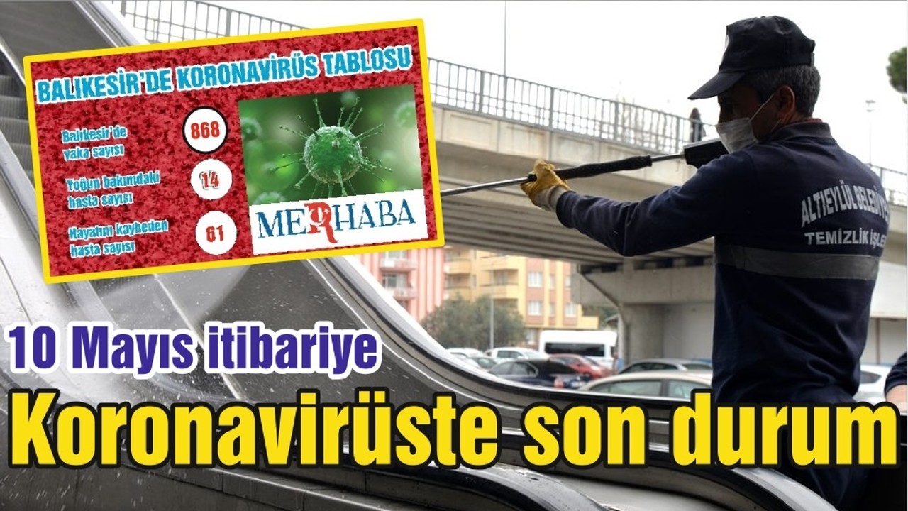 Balıkesir'de koronavirüste 10 Mayıs tablosu