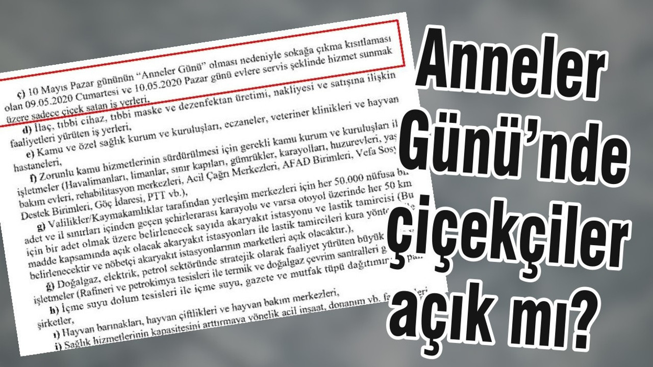 Anneler Günü’nde çiçekçiler açık mı?