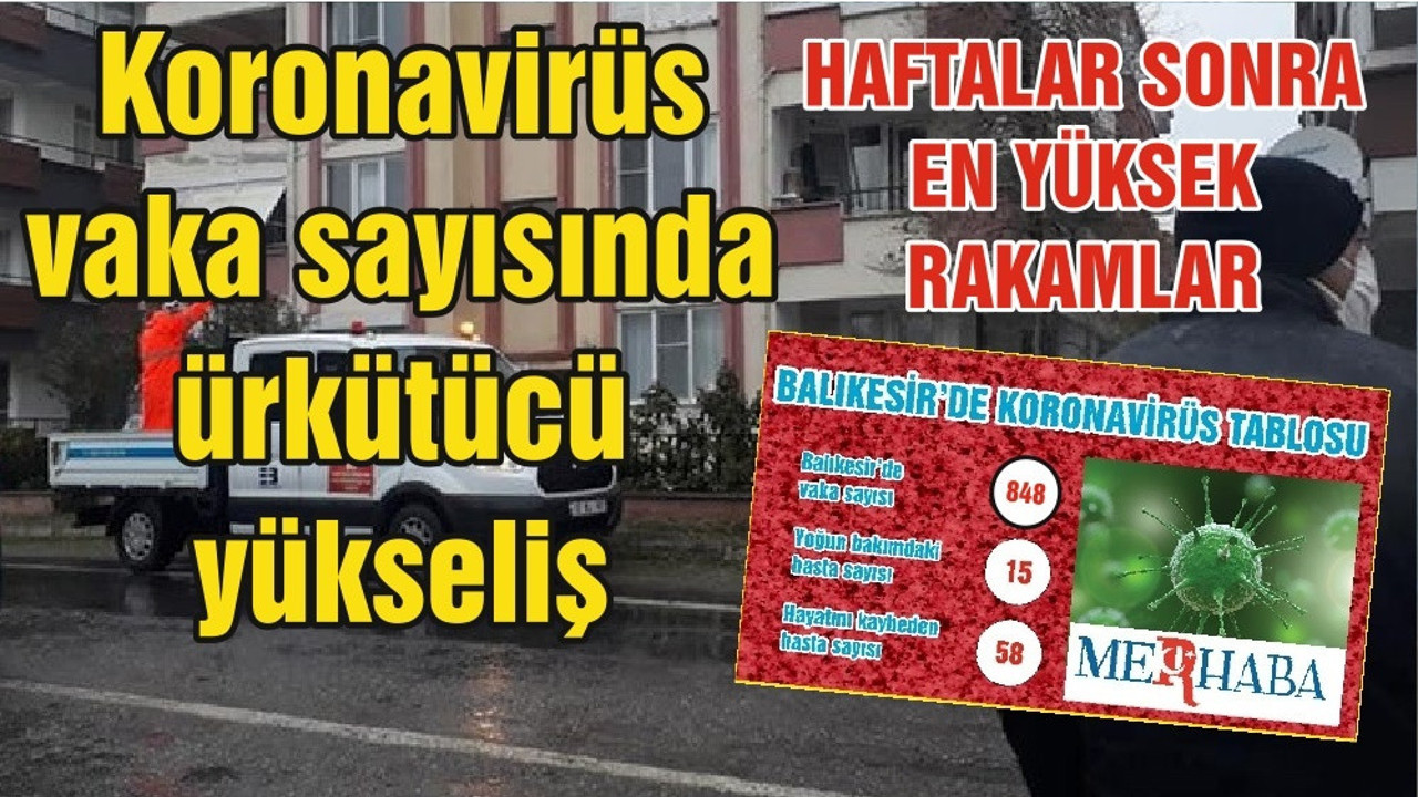 Balıkesir'de koronavirüs vaka sayıları artıyor