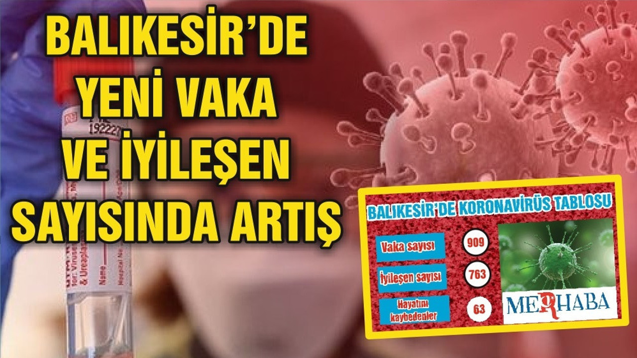 BALIKESİR’DE KORONAVİRÜSTE 27 MAYIS TABLOSU
