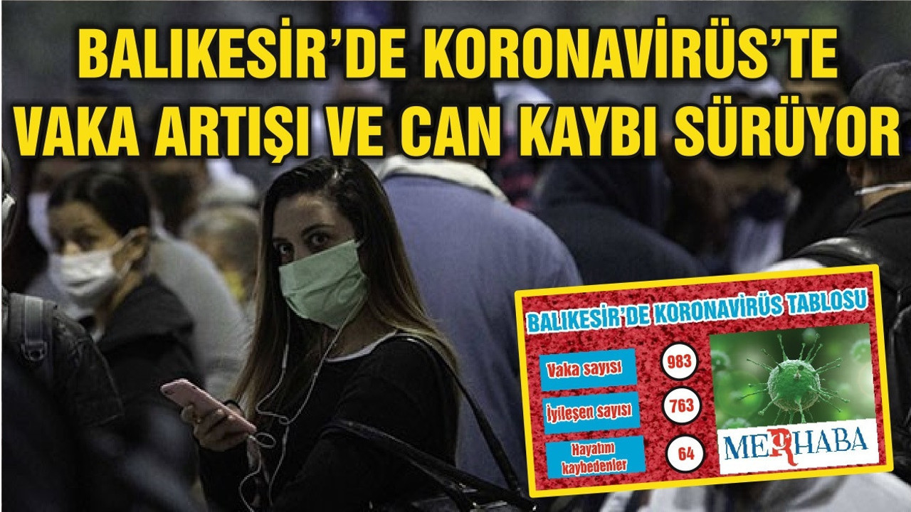 BALIKESİR’DE KORONAVİRÜSTE 7 HAZİRAN TABLOSU