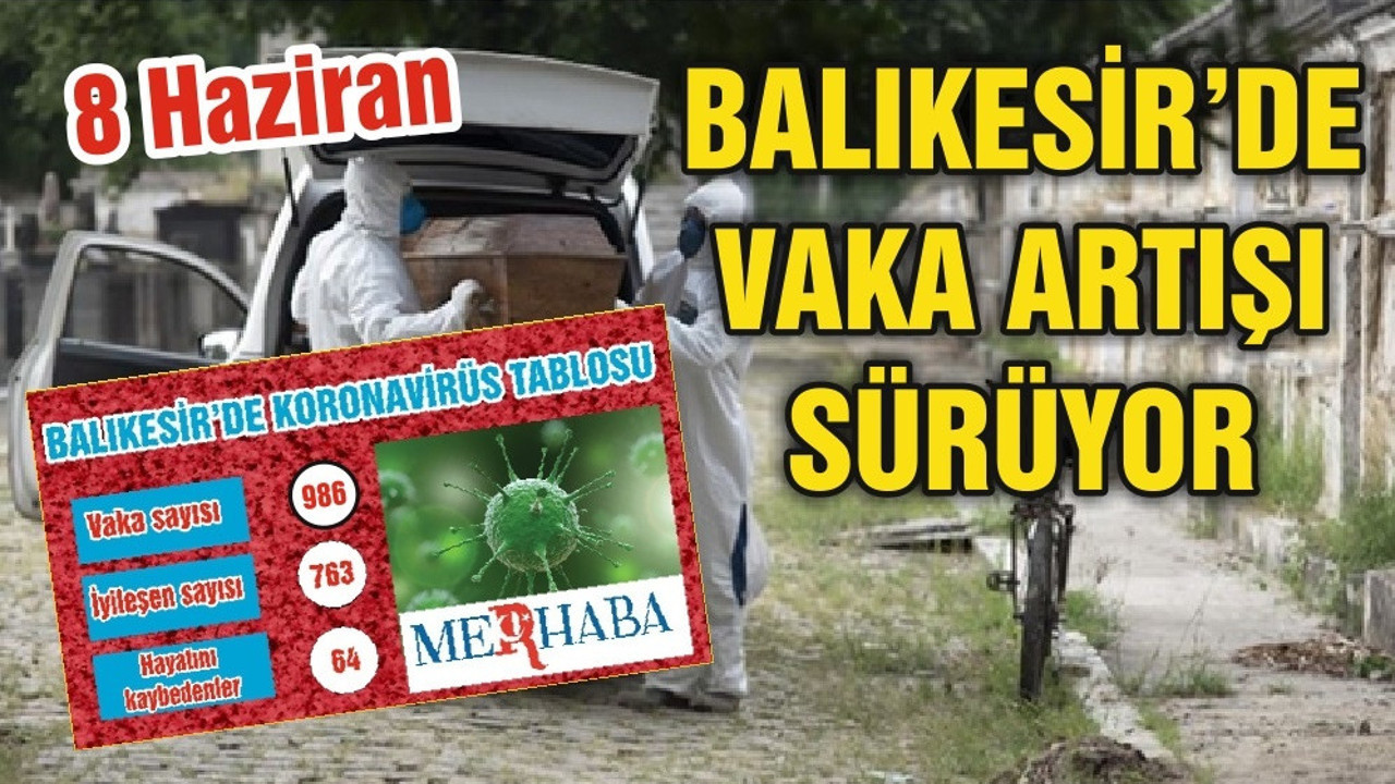 BALIKESİR’DE KORONAVİRÜSTE 8 HAZİRAN TABLOSU