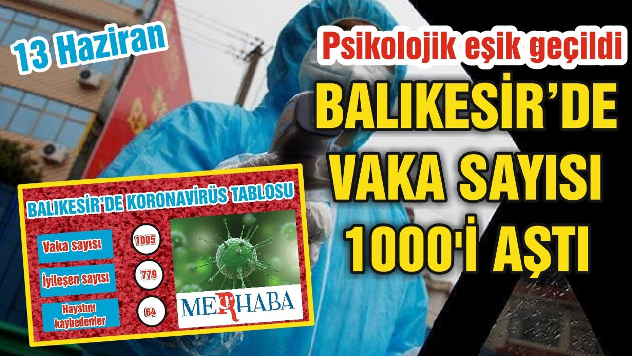 BALIKESİR’DE KORONAVİRÜSTE 13 HAZİRAN TABLOSU
