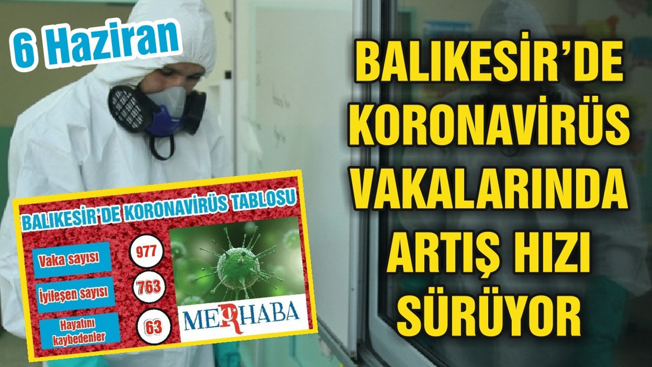BALIKESİR’DE KORONAVİRÜSTE 6 HAZİRAN TABLOSU