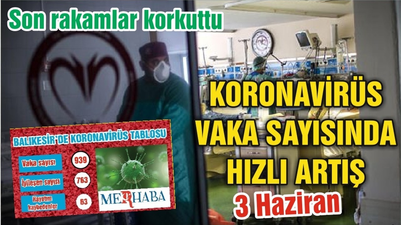 BALIKESİR’DE KORONAVİRÜSTE 3 HAZİRAN TABLOSU