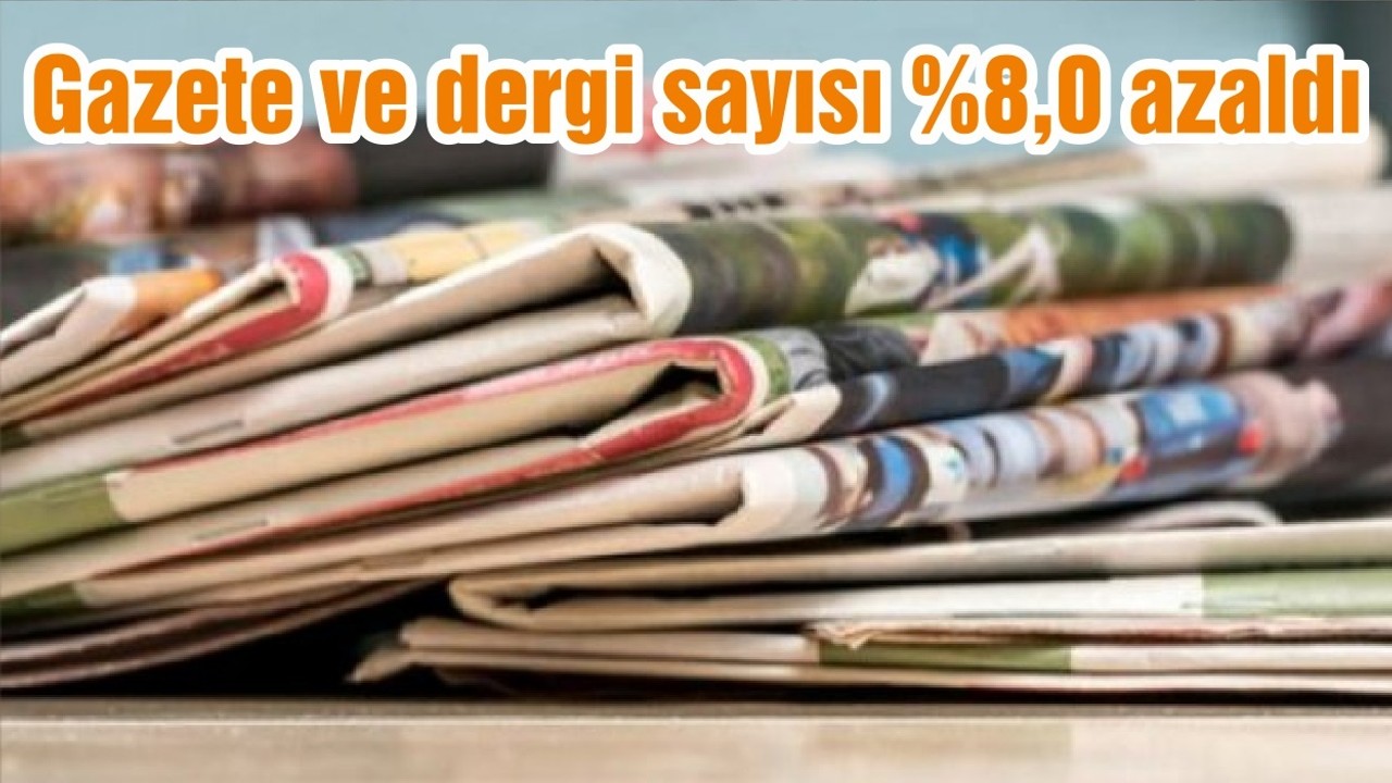 Gazete ve dergi sayısı %8,0 azaldı