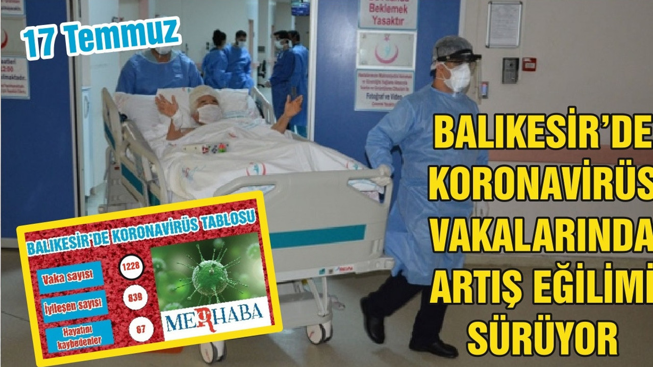 BALIKESİR’DE 17 TEMMUZ KORONAVİRÜS TABLOSU