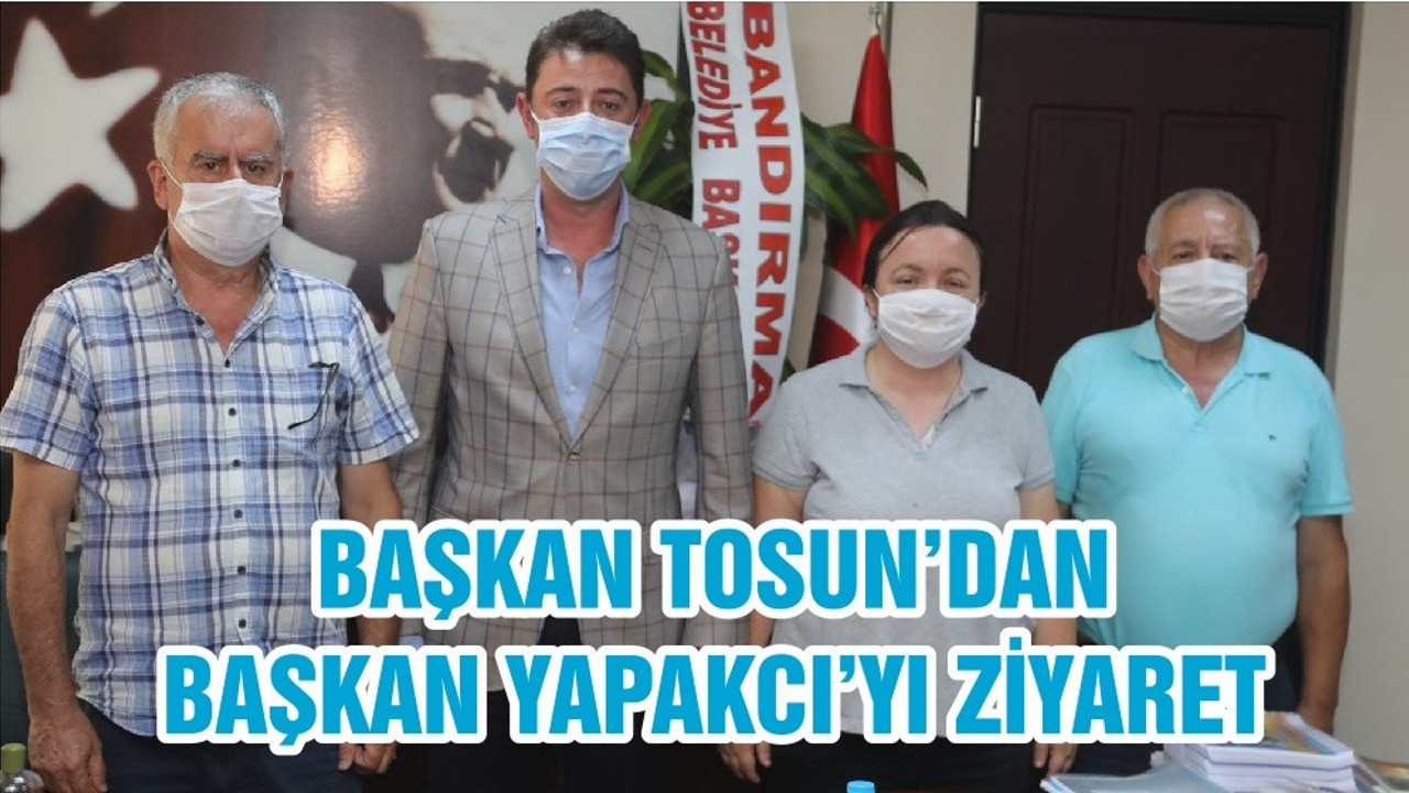 BELEDİYE BAŞKANI AV. TOLGA TOSUN, ERDEK BELEDİYE BAŞKANI HASAN YAPAKCI’YI MAKAMINDA ZİYARET ETTİ