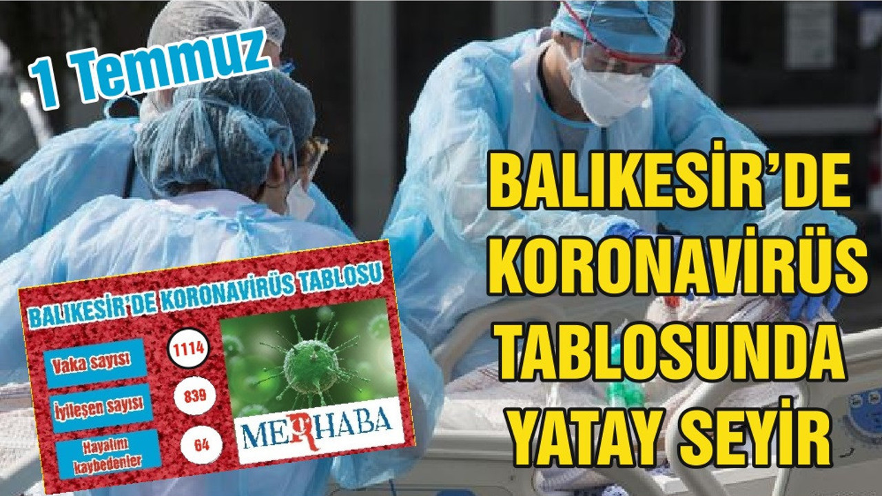 BALIKESİR’DE KORONAVİRÜSTE 1 TEMMUZ TABLOSU