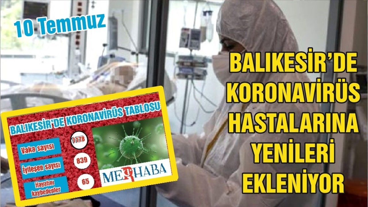 BALIKESİR’DE 10 TEMMUZ KORONAVİRÜS TABLOSU