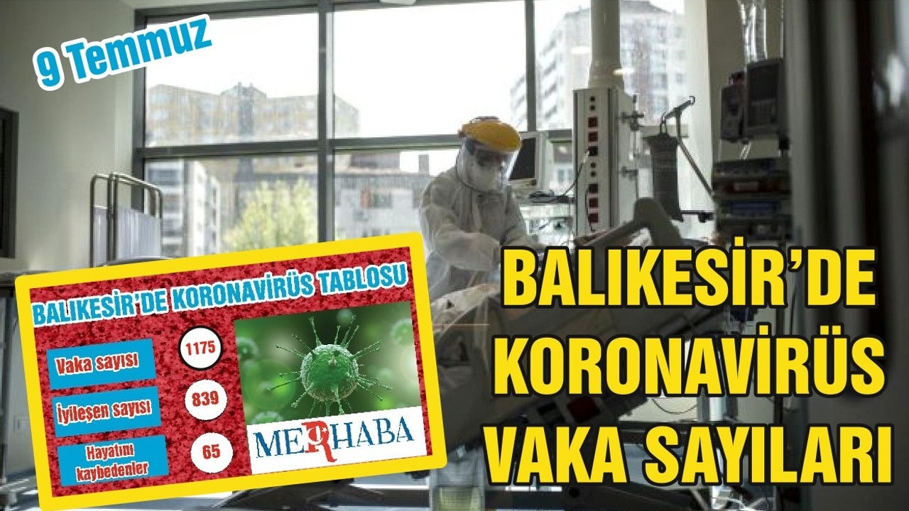 BALIKESİR'DE 9 TEMMUZ KORONAVİRÜS TABLOSU